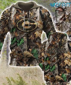 Georgia Bulldogs Hoodie 3D Camo Texture - Ready To Wear Camo Texture Hoodie For Ncaa Fans