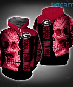 Georgia Bulldogs Hoodie 3D Floral Skull - Stay Chic With This Elegant Floral Skull Hoodie