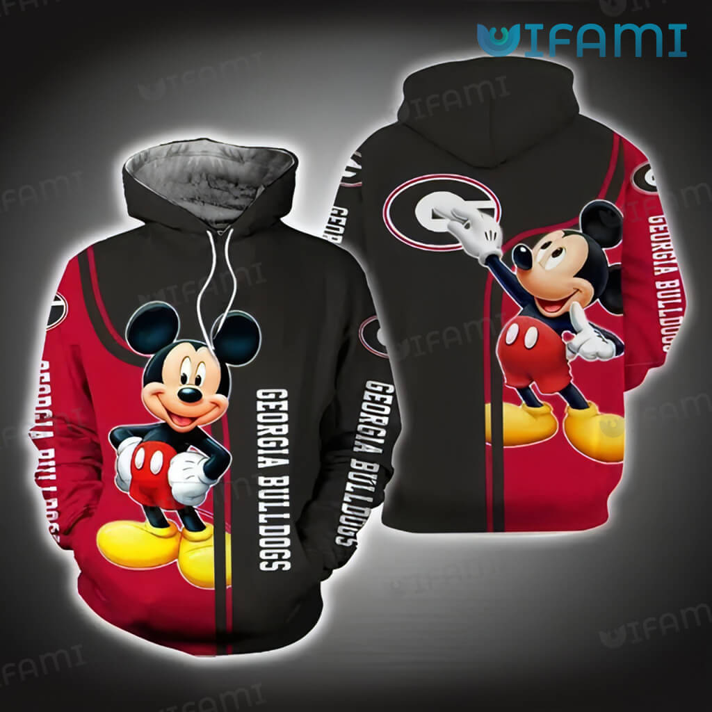 Georgia Bulldogs Hoodie 3D Mickey Mouse - Celebrate Your Love For Disney And Ncaa Fans