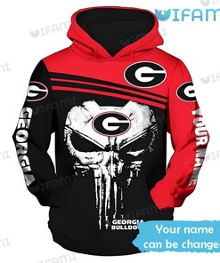 Georgia Bulldogs Hoodie 3D Punisher Skull - An Ideal Hoodie For Ncaa Fans And Punisher Fans