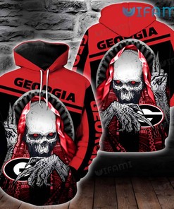 Georgia Bulldogs Hoodie 3D Skull Death Logo - An Attractive Hoodie For Ncaa Fans