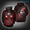 Georgia Bulldogs Hoodie 3D Skull Fire Eyes - A Hoodie That Will Set Your Style Apart From Ncaa Fans