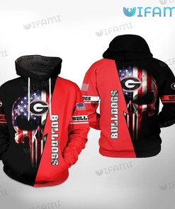 Georgia Bulldogs Hoodie 3D Usa Flag Skull - A Hoodie That Will Make You Stand Out From Ncaa Fans