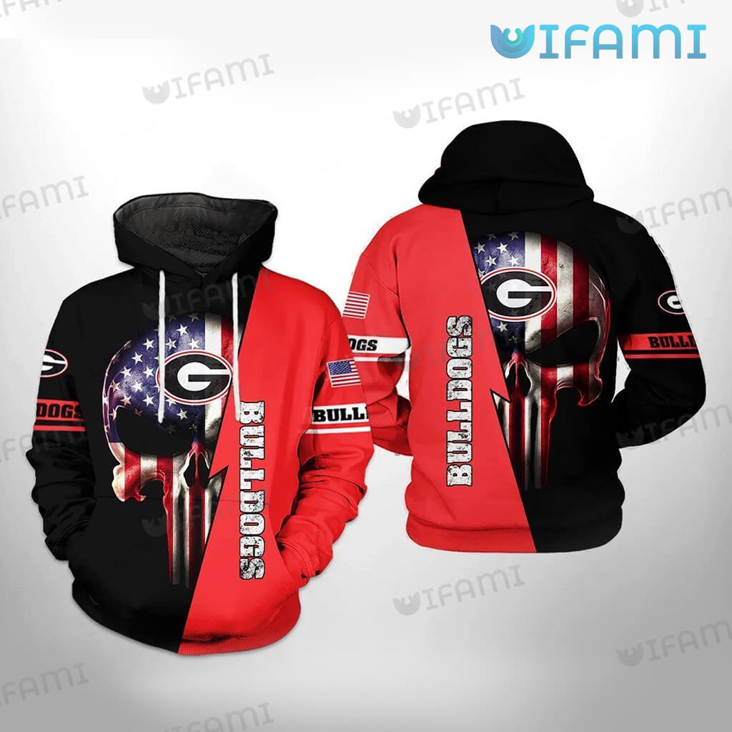 Georgia Bulldogs Hoodie 3D Usa Flag Skull - A Hoodie That Will Make You Stand Out From Ncaa Fans