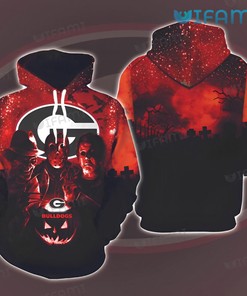 Georgia Bulldogs Hoodie With Horror Trio - Perfect Gift For Fans