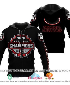 Georgia Bulldogs National Champions 2021 Black Color All Over Print 3D Hoodie And