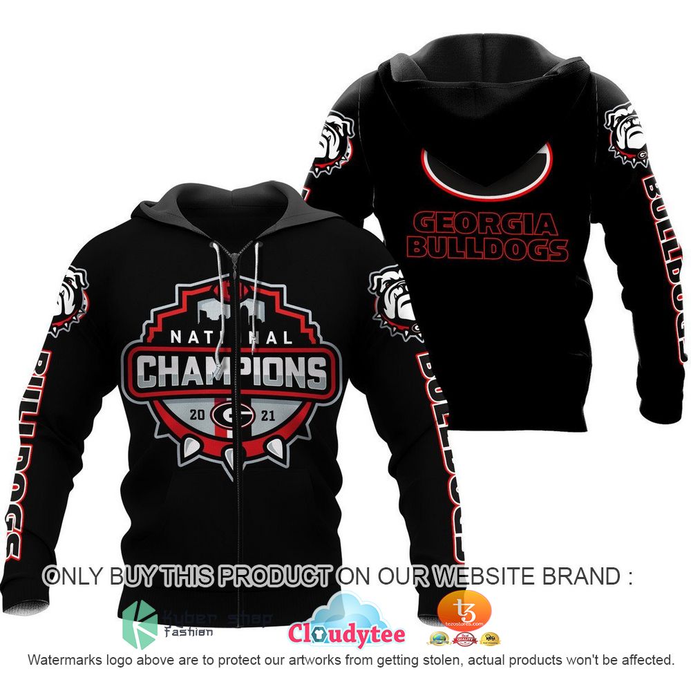 Georgia Bulldogs National Champions 2021 Black Color All Over Print 3D Hoodie And