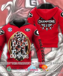 Georgia Bulldogs National Champions 2021 Red Custom All Over Print 3D Hoodie And 