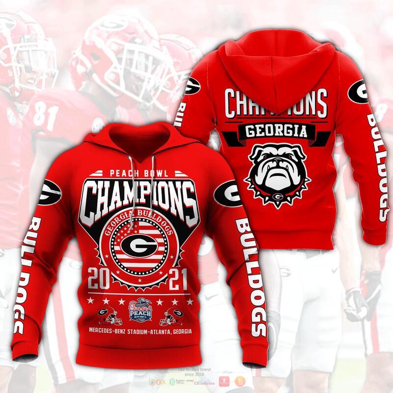 Georgia Bulldogs Peach Bowl Champion 3D Hoodie, Personalized