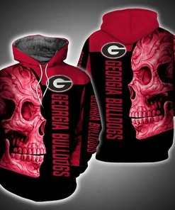 Georgia Bulldogs Skull Art 3D Hoodie - Perfect Gift Idea For Him