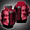 Georgia Bulldogs Skull Art For Fan 3D All Over Print Zip Hoodie - For Ncaa Fans Who Love Skull Art 