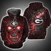 Georgia Bulldogs Skull Fire Eyes 3D Hoodie - Unique Gift For Her