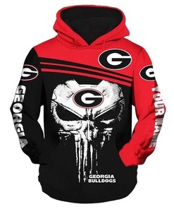 Georgia Bulldogs Skull Punisher 3D Hoodie - Perfect Gift For Fans