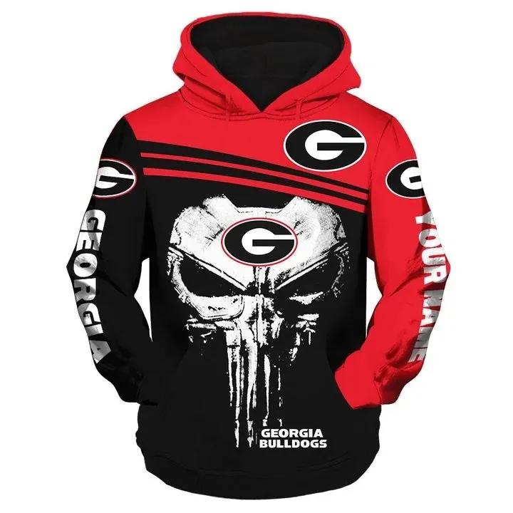 Georgia Bulldogs Skull Punisher 3D Hoodie - Perfect Gift For Fans