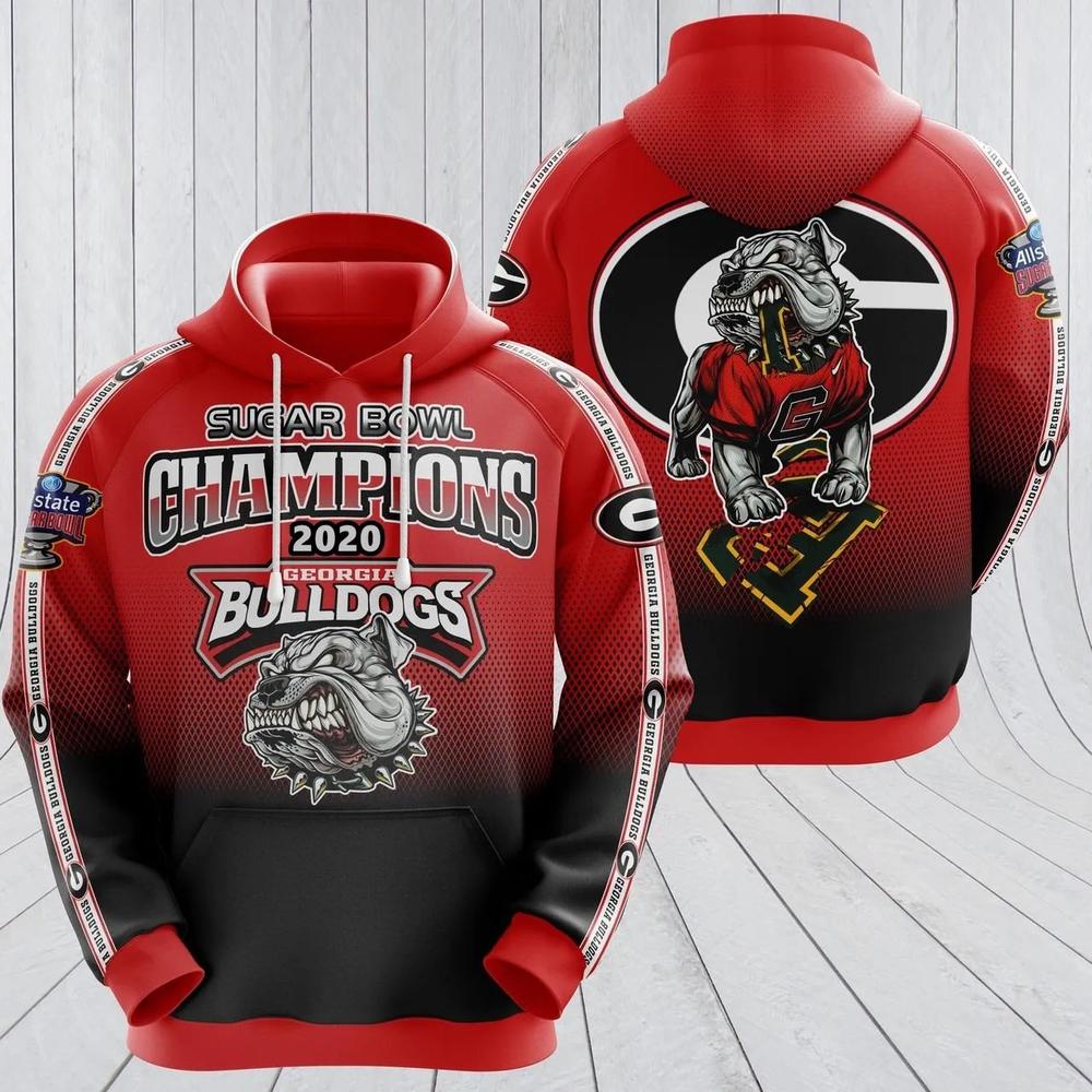 Georgia Bulldogs Sugar Bowl Champions 3D All Over Print Zip Hoodie