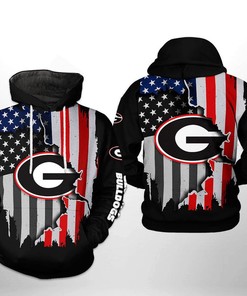 Georgia Bulldogs Us Flag 3D All Over Print Zip Hoodie - A Perfect Gift For Ncaa Fans