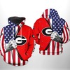 Georgia Bulldogs Us Flag 3D All Over Print Zip Hoodie - Uniquely Design Your Hoodie With An All-American Theme 