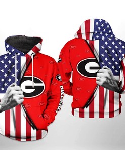 Georgia Bulldogs Us Flag 3D All Over Print Zip Hoodie - Uniquely Design Your Hoodie With An All-American Theme