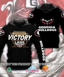 Georgia Bulldogs Victory Lane Black Custom All Over Print 3D Hoodie And