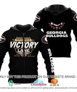 Georgia Bulldogs Victory Lane Black Custom All Over Print 3D Hoodie And
