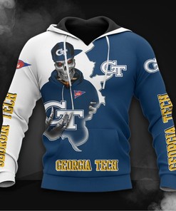 Georgia Tech Yellow Jackets All Over Print 3D Zip Hoodie For Fans 