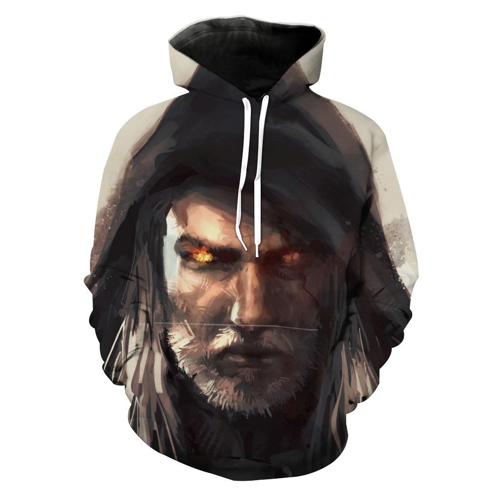 Geralt Witcher Gaming Hoodie 3D | Custom All Over Print Hoodie