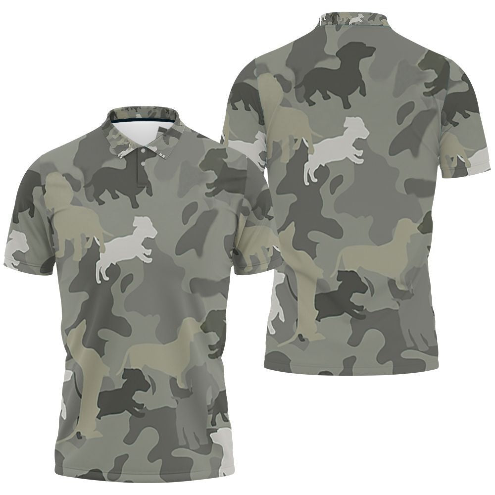 Get Fashionable With Dachshund Pattern Camouflage Style 3D Printed Hoodie - Perfect For Dog Owners!