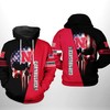 Get Patriotic With Nebraska Cornhuskers Us Flag Skull 3D All Over Print Zip Hoodie Gifts For Ncaa Fans 