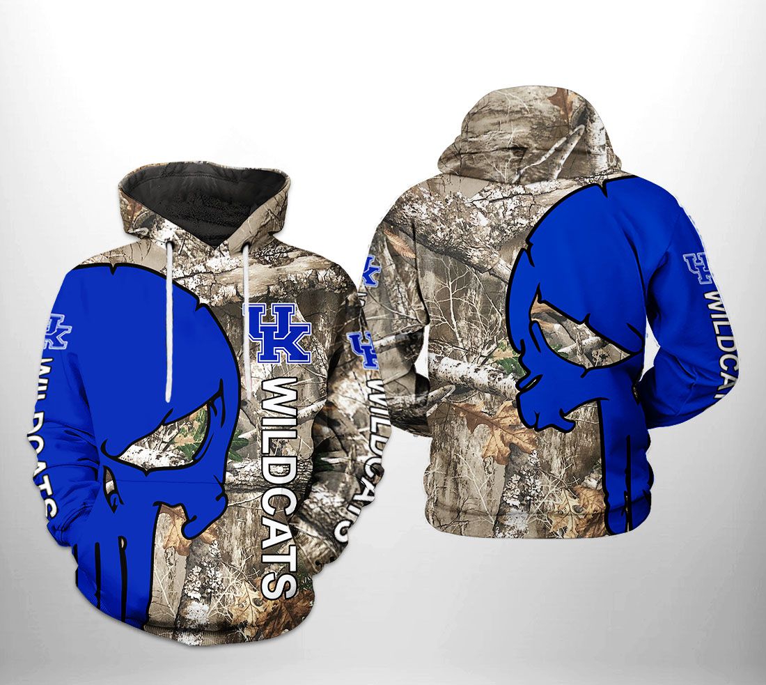 Get Ready For Hunting Season With Kansas Jayhawks And Kentucky Wildcats Camo Veteran Hunting 3D Hoodie