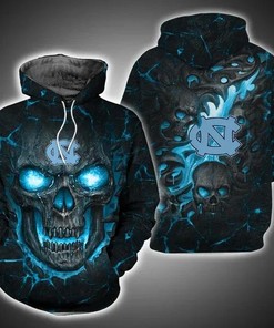 Get Spooky With North Carolina Tar Heels Skull Fire Eyes 3D Hoodie 