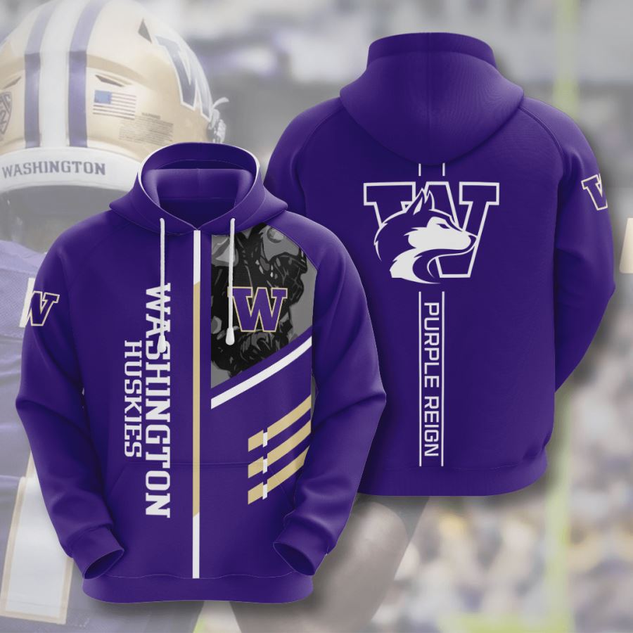 Get Sporty With Washington Huskies Custom Sport All Over Print Hoodie 3D