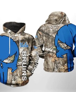 Get Your Camo On With Ucla Bruins Camo Veteran Hunting And Punisher Skull 3D Hoodie