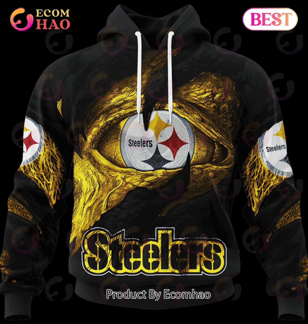 Get Your Hands On The Limited Edition Nfl Pittsburgh Steelers Demon Eyes 3D Hoodie