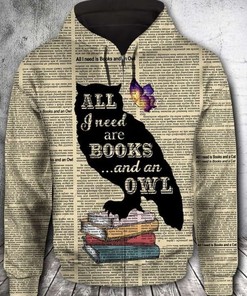Get Your Wisdom On With The Book And Owl 3D Hoodie