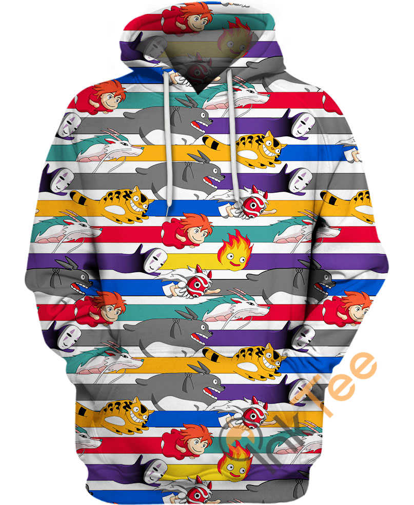 Ghibli Streak Hoodie 3D | All Over Print Zip Up Hoodie Men