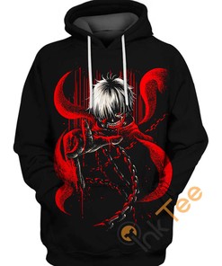 Ghostly Kaneki Ken Hoodie 3D | All Over Print Hoodie Printful