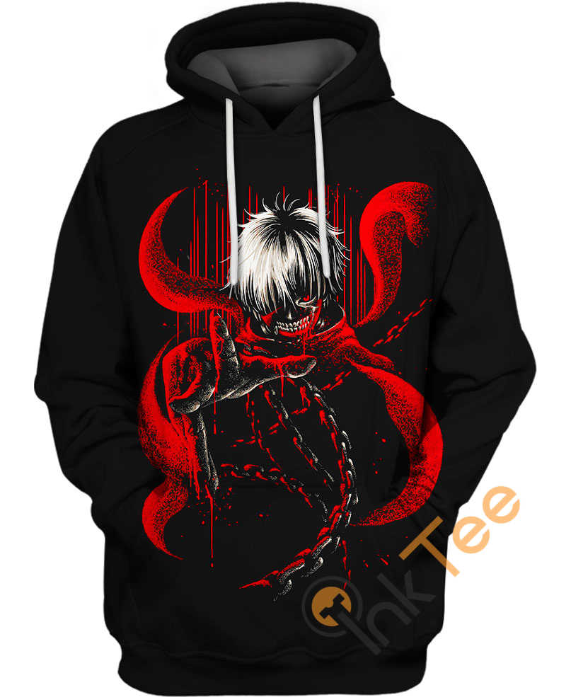 Ghostly Kaneki Ken Hoodie 3D | All Over Print Hoodie Printful