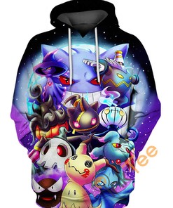 Ghostlymon Pokemon Hoodie 3D | All Over Print Hoodie Printful