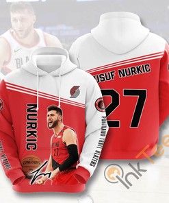 Gifts For Men - All Over Print Sports Basketball Nba Portland Trail Blazers Jusuf Nurkiu0107 Usa Hoodie 3D