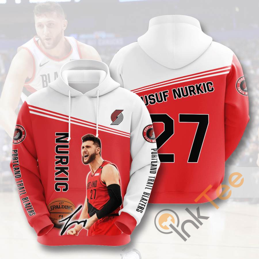 Gifts For Men - All Over Print Sports Basketball Nba Portland Trail Blazers Jusuf Nurkiu0107 Usa Hoodie 3D