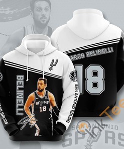 Gifts For Men - All Over Print Sports Basketball Nba San Antonio Spurs Marco Belinelli Usa Hoodie 3D