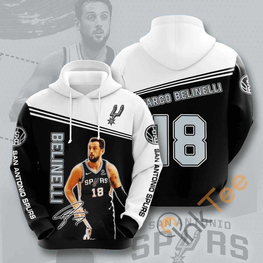 Gifts For Men - All Over Print Sports Basketball Nba San Antonio Spurs Marco Belinelli Usa Hoodie 3D
