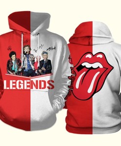 Gifts For Men - Custom All Over Print Sports Team The Rolling Stones Signatures Hoodie 3D