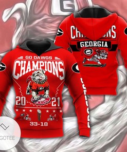 Go Dawgs With Georgia Bulldogs 3D Red Hoodie