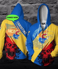 Go Dugout With Kansas Jayhawks 3D All Over Print Zip-Up Hoodie For Ncaa Fans
