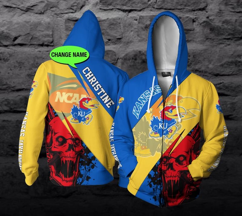 Go Dugout With Kansas Jayhawks 3D All Over Print Zip-Up Hoodie For Ncaa Fans
