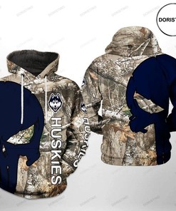 Go Hunting With Uconn Huskies Ncaa Camo Veteran Hunting Limited Edition 3D Hoodie
