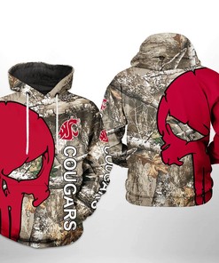 Go Hunting With Washington State Cougars Ncaa Camo Veteran Hunting 3D All Over Print Zip-Up Hoodie