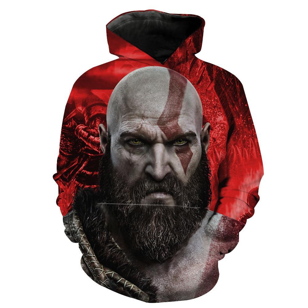 God Of War Kratos Hoodie 3D | All Over Print Hoodie Printful