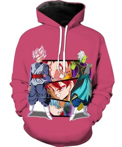 Goku Black And Zamasu Vs Vegeta And Goku Dragon Ball Hoodie 3D | All Over Print Hoodie Printful